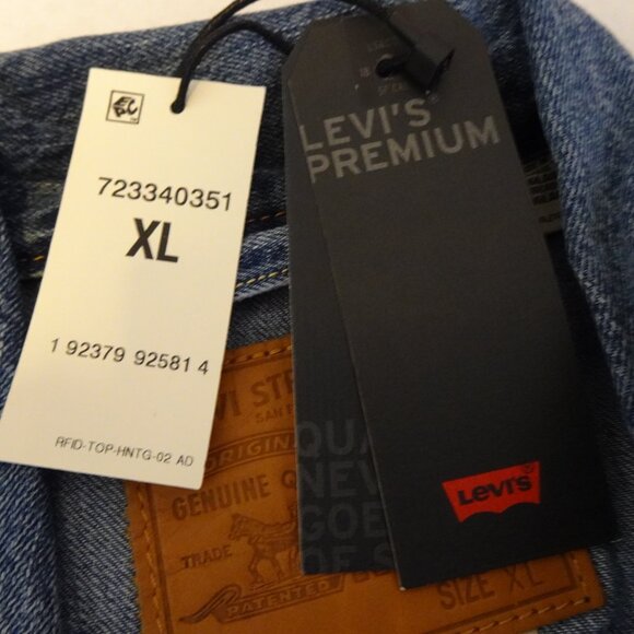 Levi's Premium Series Denim Jacket Trucker Big E Size XL Blue - Picture 6 of 9